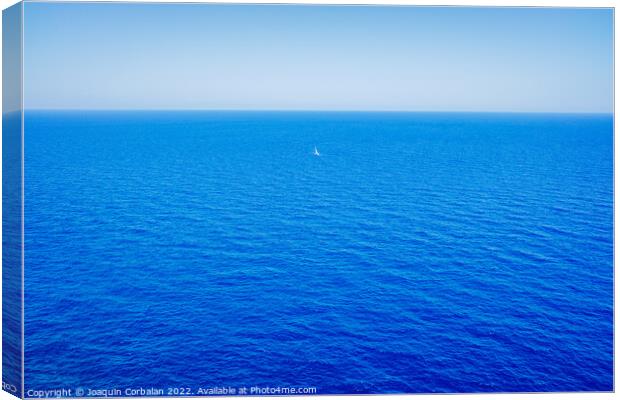 Intense blue sea, relaxing background of the coast seen from abo Canvas Print by Joaquin Corbalan