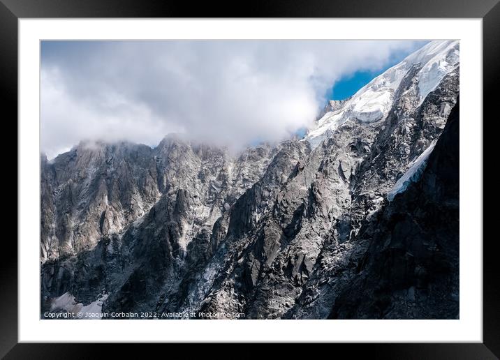 Spectacular mountain crags between glaciers in the alps. Framed Mounted Print by Joaquin Corbalan