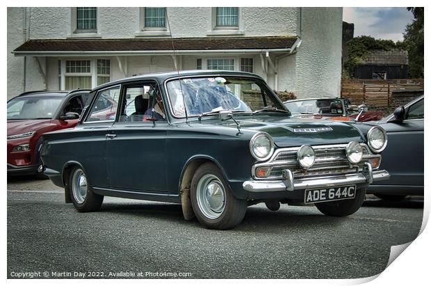 The Classic Ford Cortina GT DeLuxe Print by Martin Day