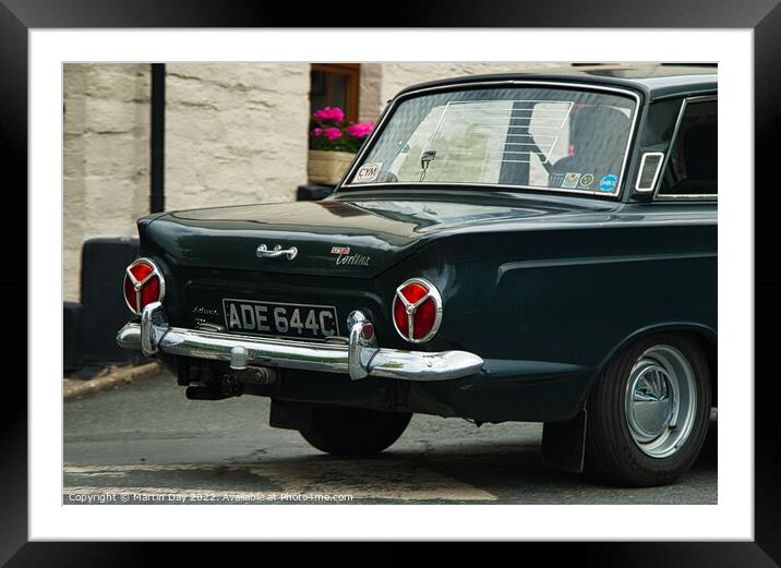 Sleek and Classic Ford Cortina Mk1 Framed Mounted Print by Martin Day