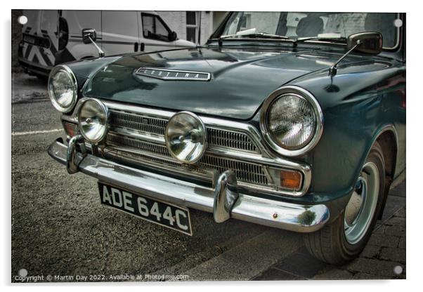 Vintage Charm: 1965 Ford Cortina GT Deluxe Acrylic by Martin Day