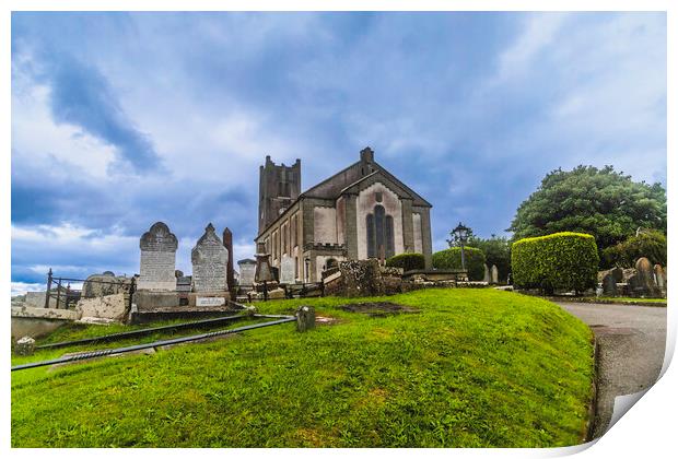 Donegal, St Annes Church and Graveyard Ballyshanno Print by Margaret Ryan