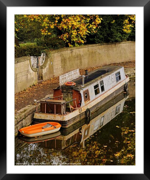 Autumn along the canal near the Sydney Garden in Bath  Framed Mounted Print by Rowena Ko