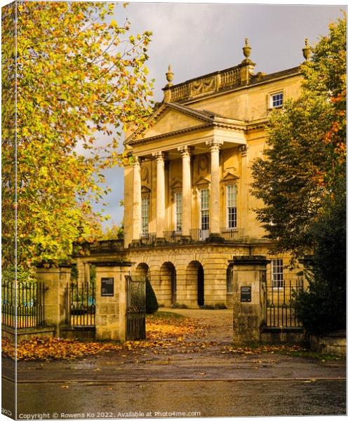 The Holburne Museum in Golden Autumn Canvas Print by Rowena Ko