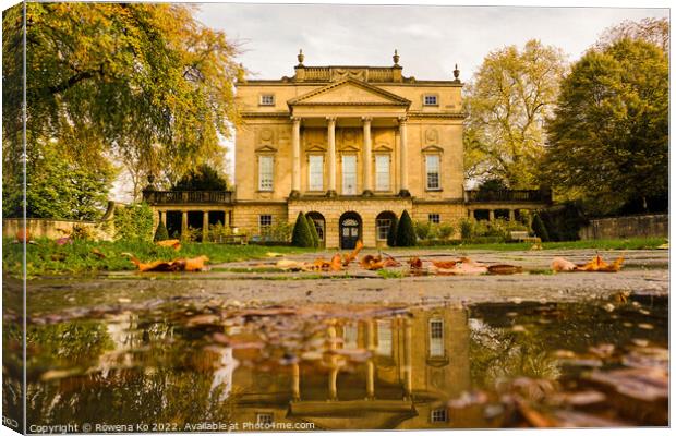 The Reflection of Holburne Museum in Golden Autumn Canvas Print by Rowena Ko