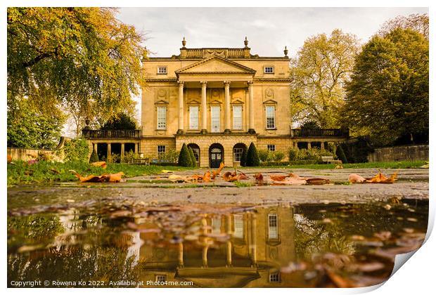 The Reflection of Holburne Museum in Golden Autumn Print by Rowena Ko