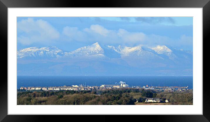 A wintry view of Troon and Arrans mountains Framed Mounted Print by Allan Durward Photography
