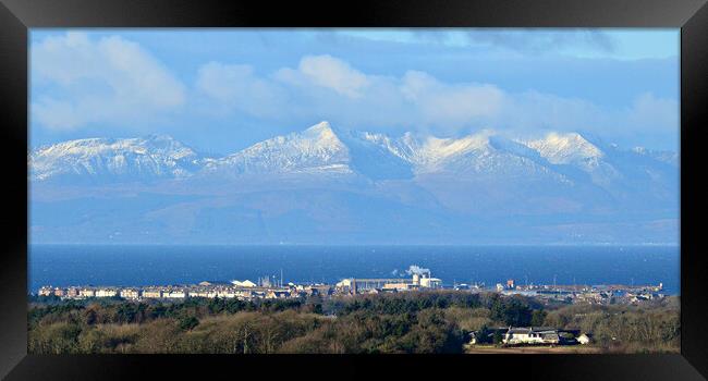 A wintry view of Troon and Arrans mountains Framed Print by Allan Durward Photography