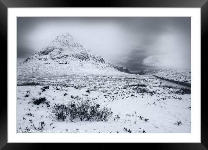 Glencoe in Winter Buachaille Etive Beag  Scotland Framed Mounted Print by Barbara Jones