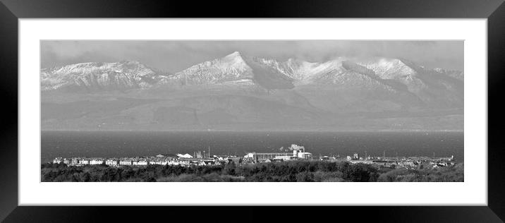  Troon and Arran`s mountains Framed Mounted Print by Allan Durward Photography