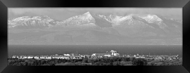  Troon and Arran`s mountains Framed Print by Allan Durward Photography