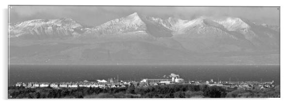  Troon and Arran`s mountains Acrylic by Allan Durward Photography