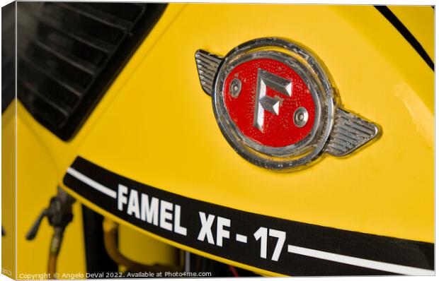 Classic Zundapp bike XF-17 gas tank logo detail Canvas Print by Angelo DeVal