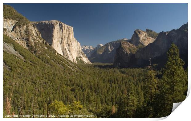 Yosemite Valley, California Print by Simon Armstrong