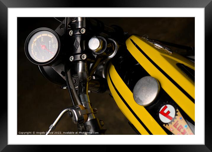 Classic Zundapp bike XF-17 seat view Framed Mounted Print by Angelo DeVal