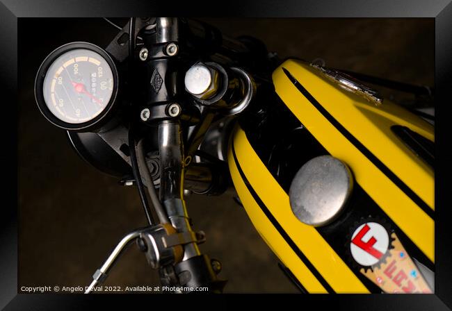 Classic Zundapp bike XF-17 seat view Framed Print by Angelo DeVal