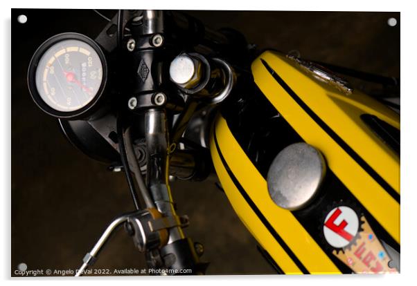 Classic Zundapp bike XF-17 seat view Acrylic by Angelo DeVal