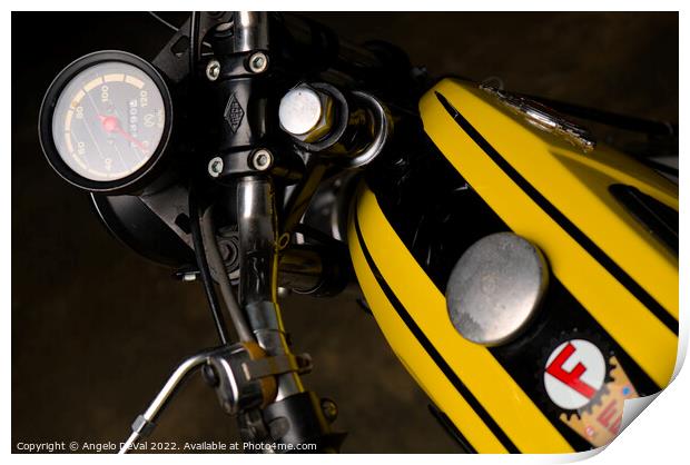 Classic Zundapp bike XF-17 seat view Print by Angelo DeVal