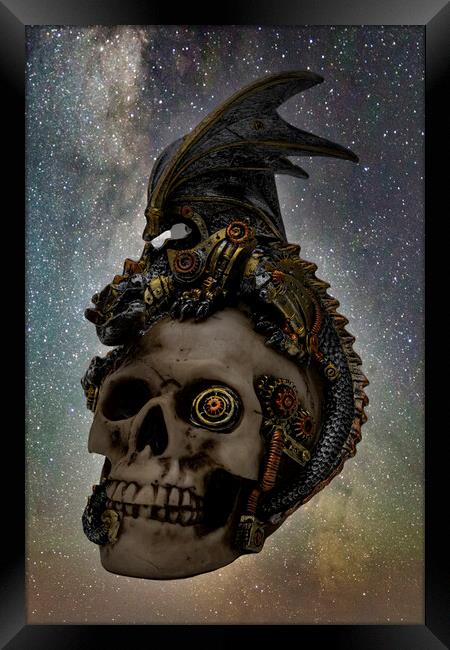 The Mighty Steampunk Dragon Framed Print by Steve Purnell