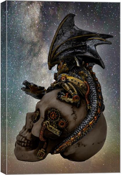The Mythical Steampunk Dragon Canvas Print by Steve Purnell