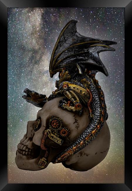 The Mythical Steampunk Dragon Framed Print by Steve Purnell