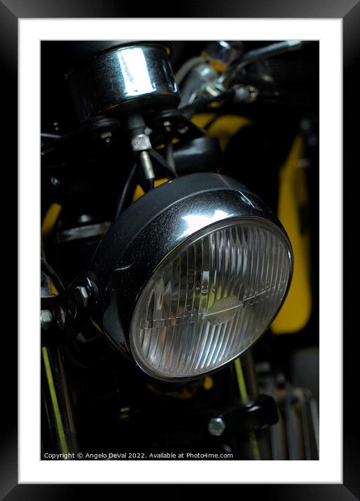 Classic Zundapp bike XF-17 lamp detail Framed Mounted Print by Angelo DeVal