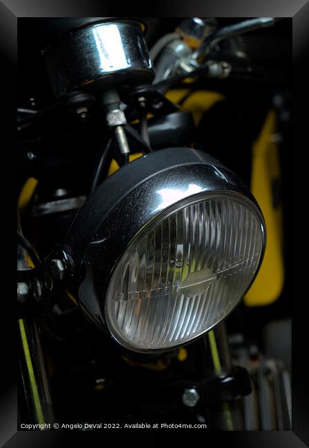 Classic Zundapp bike XF-17 lamp detail Framed Print by Angelo DeVal