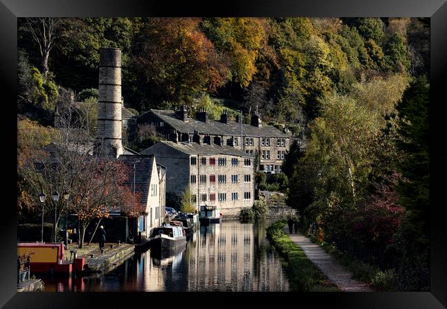 Rochdale Canal Hebden Bridge - Autumn Framed Print by Glen Allen