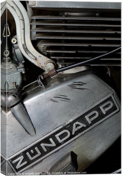 Classic Zundapp bike engine block detail Canvas Print by Angelo DeVal