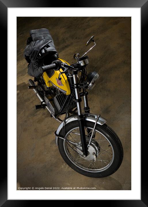 Classic Zundapp bike XF-17 in the garage Framed Mounted Print by Angelo DeVal