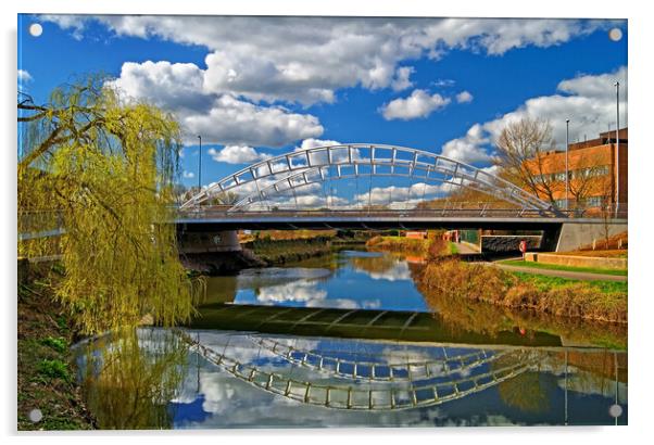 Third Way Bridge and River Tone, Taunton Acrylic by Darren Galpin