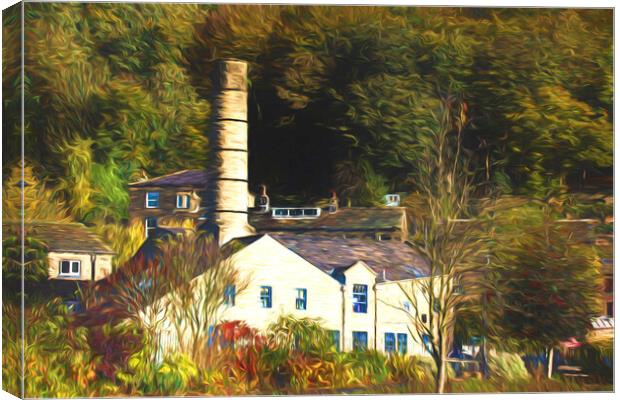 Crossley Mills Hebden Bridge - Oil Effect Canvas Print by Glen Allen