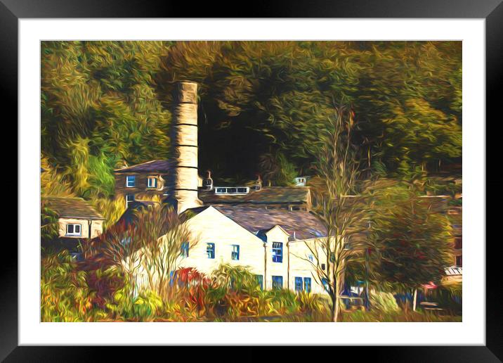 Crossley Mills Hebden Bridge - Oil Effect Framed Mounted Print by Glen Allen