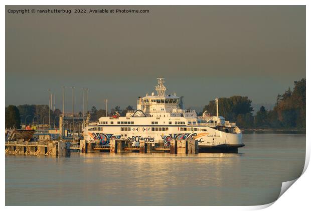 BC Ferry At Dusk Print by rawshutterbug 