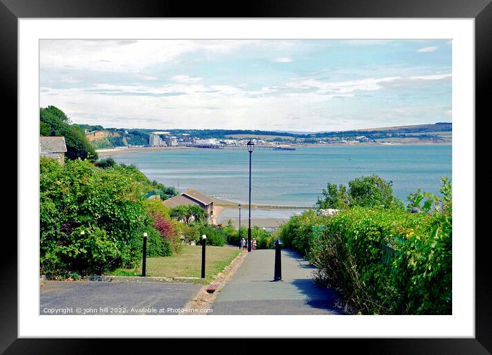 Shanklin view of Sandown bay, Isle of Wight, UK. Framed Mounted Print by john hill
