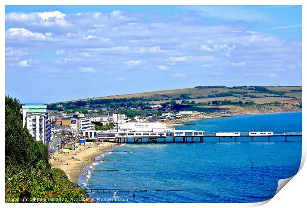 Sandown seafront, Isle of Wight, UK. Print by john hill