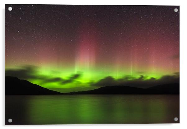 Aurora Borealis over The Isle of Harris Acrylic by John Finney