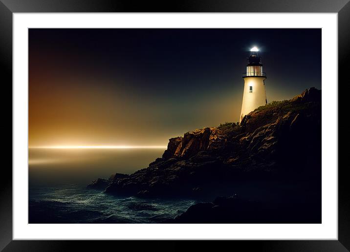 Solitary Lighthouse Framed Mounted Print by Picture Wizard