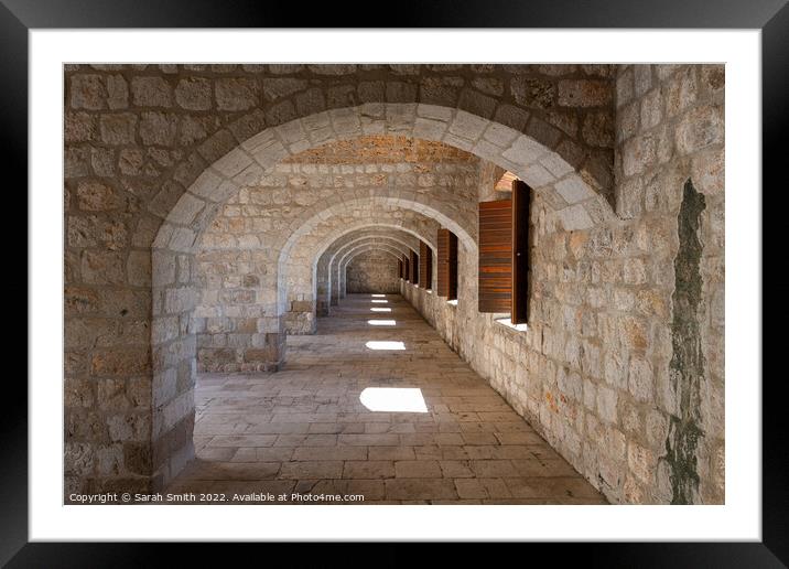 Lovrijenac Fortress Interior Framed Mounted Print by Sarah Smith