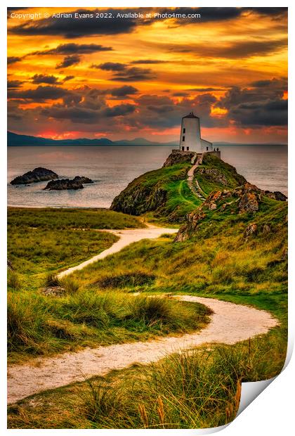 Twr Mawr Lighthouse Anglesey Wales Print by Adrian Evans