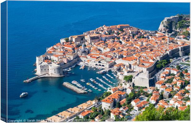 Dubrovnik Walled Old Town Canvas Print by Sarah Smith