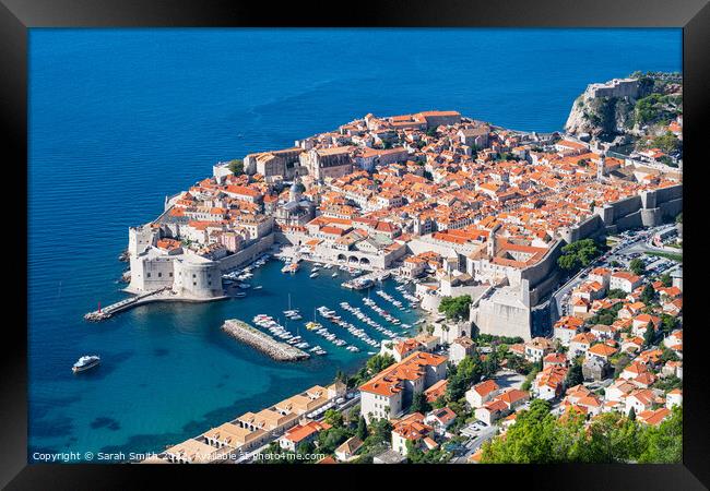 Dubrovnik Walled Old Town Framed Print by Sarah Smith