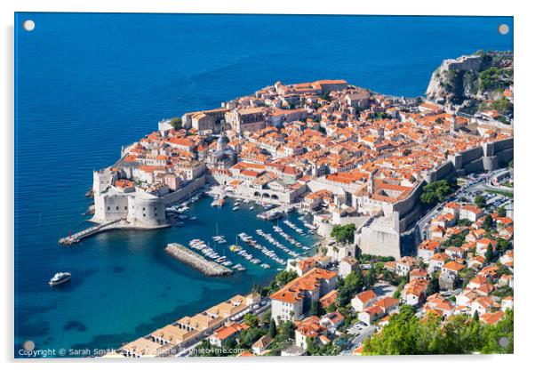 Dubrovnik Walled Old Town Acrylic by Sarah Smith