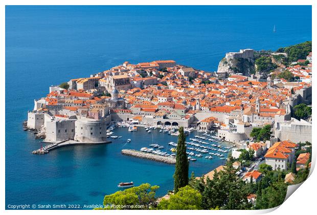 Old Town Dubrovnik Print by Sarah Smith