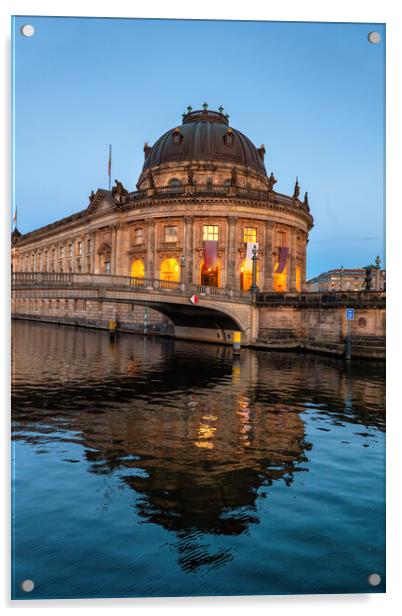Bode Museum In Berlin River View At Dusk Acrylic by Artur Bogacki