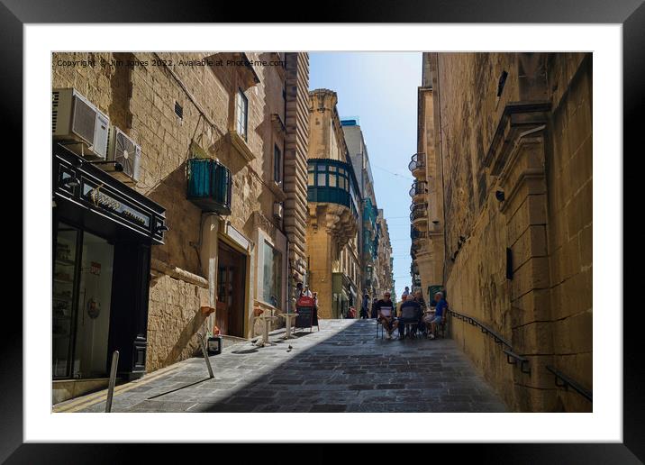Coffee Morning in Valletta Framed Mounted Print by Jim Jones