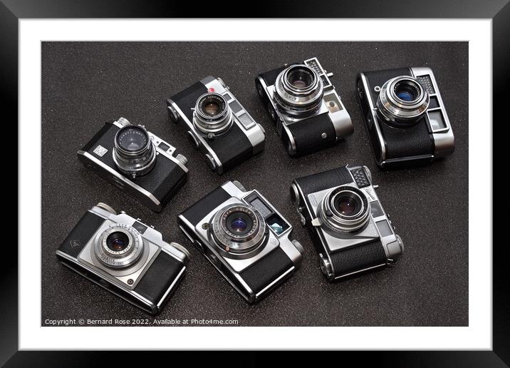 Vintage Rangefinder Camera Collection Framed Mounted Print by Bernard Rose Photography