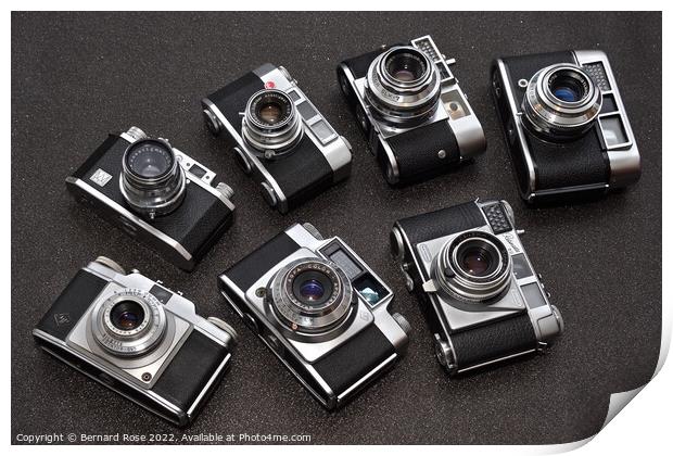 Vintage Rangefinder Camera Collection Print by Bernard Rose Photography