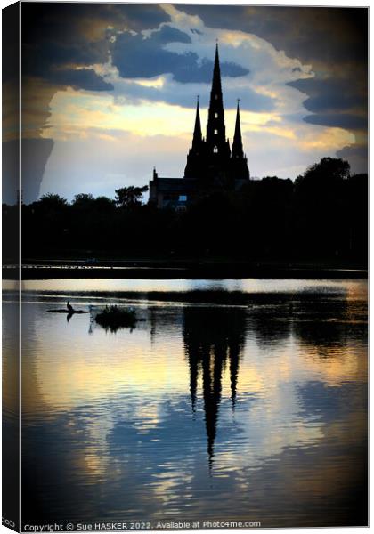 Lichfield Cathedral Canvas Print by Sue HASKER