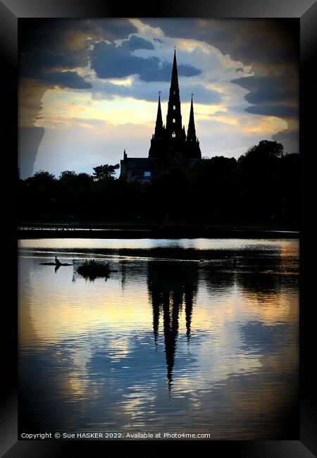 Lichfield Cathedral Framed Print by Sue HASKER